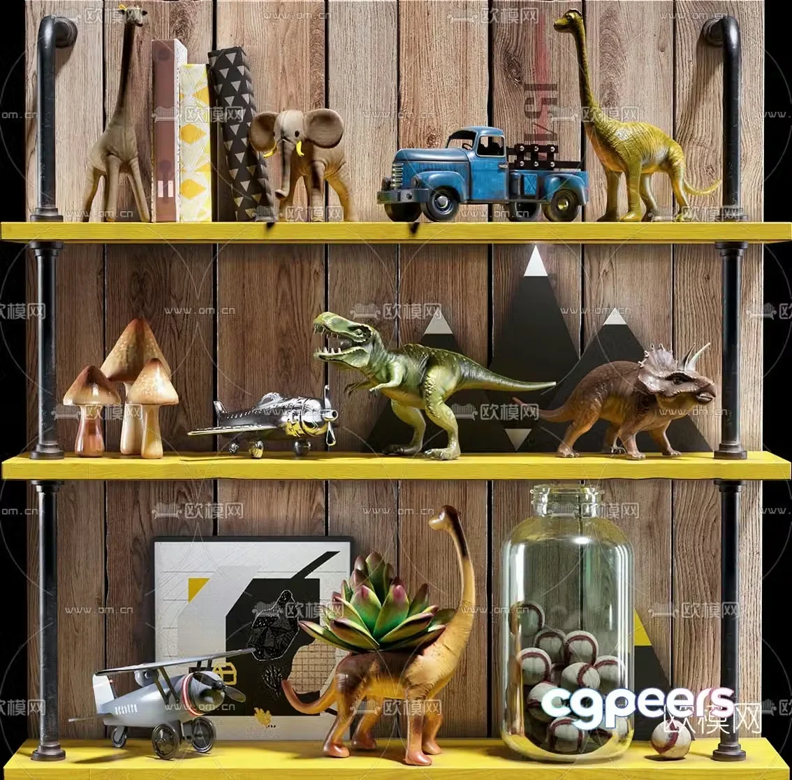 Nordic dinosaur books toy ornaments 3d model