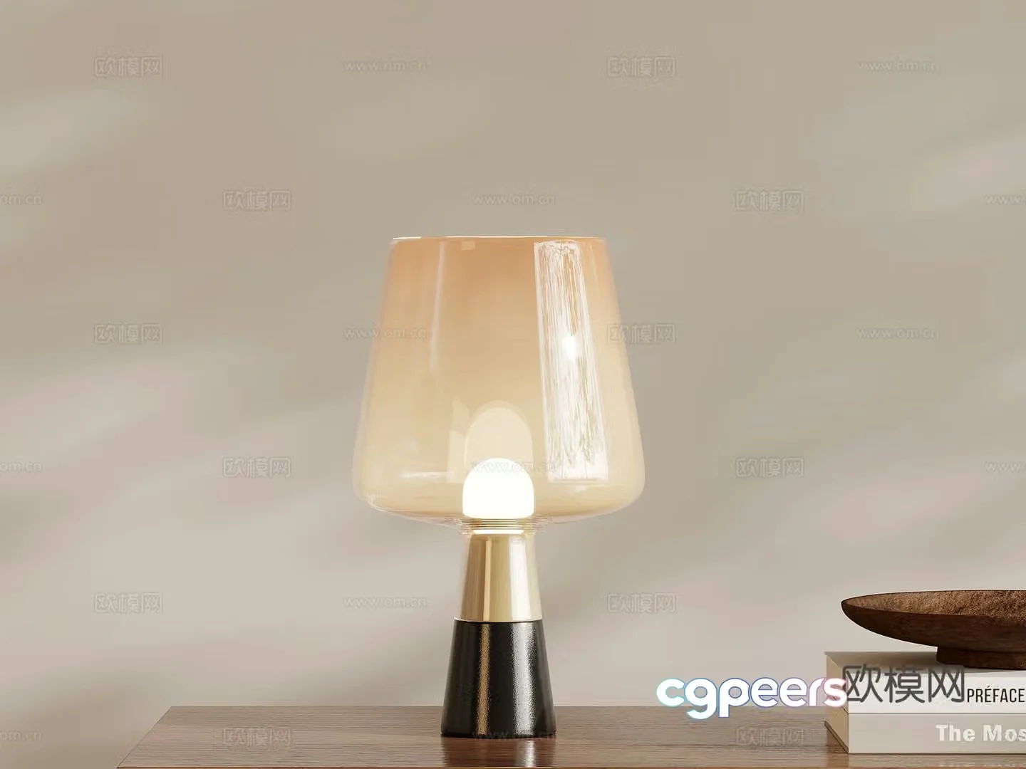 Table lamp Creamy wind table lamp Bedside table lamp 3d model