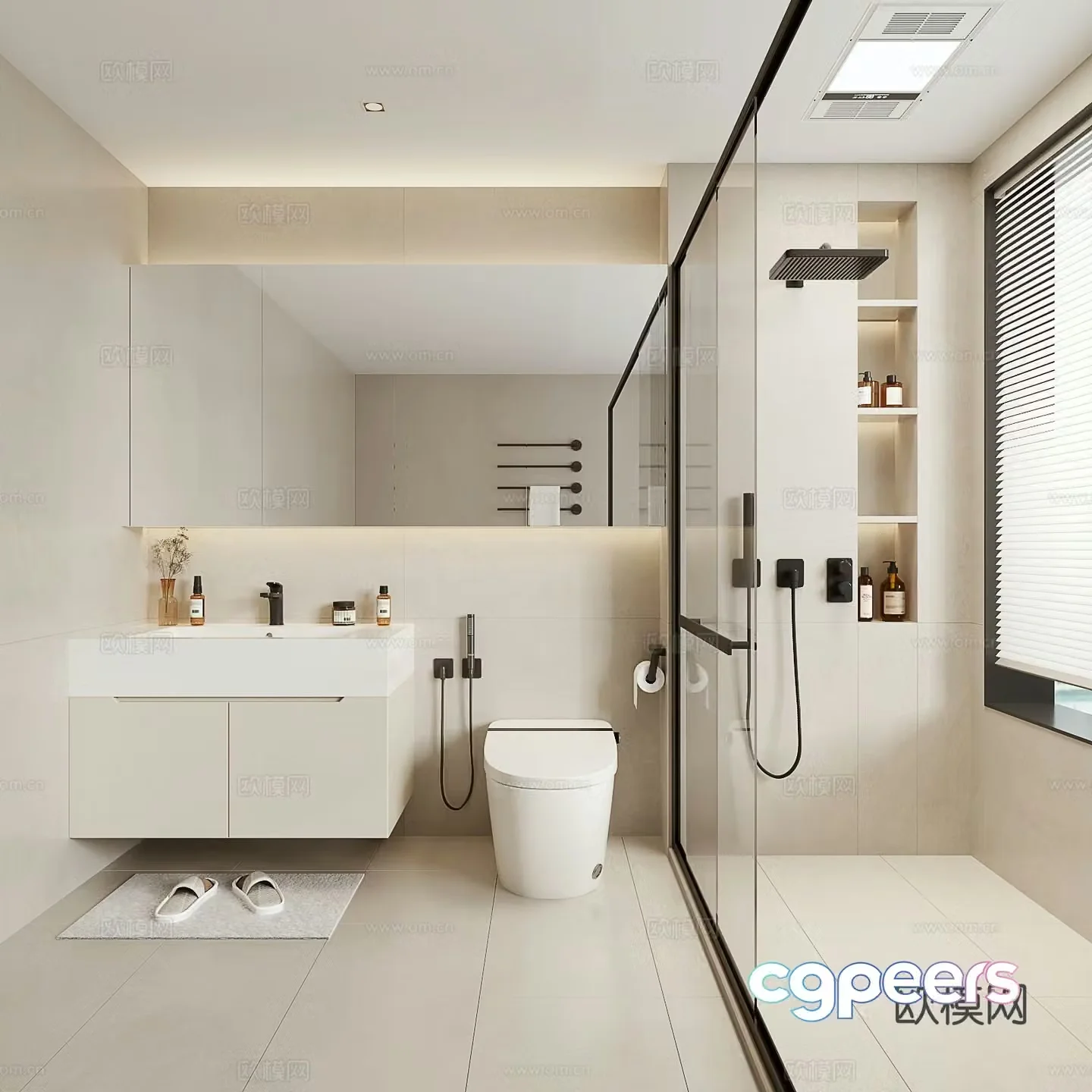 Modern bathroom bathroom 3d model