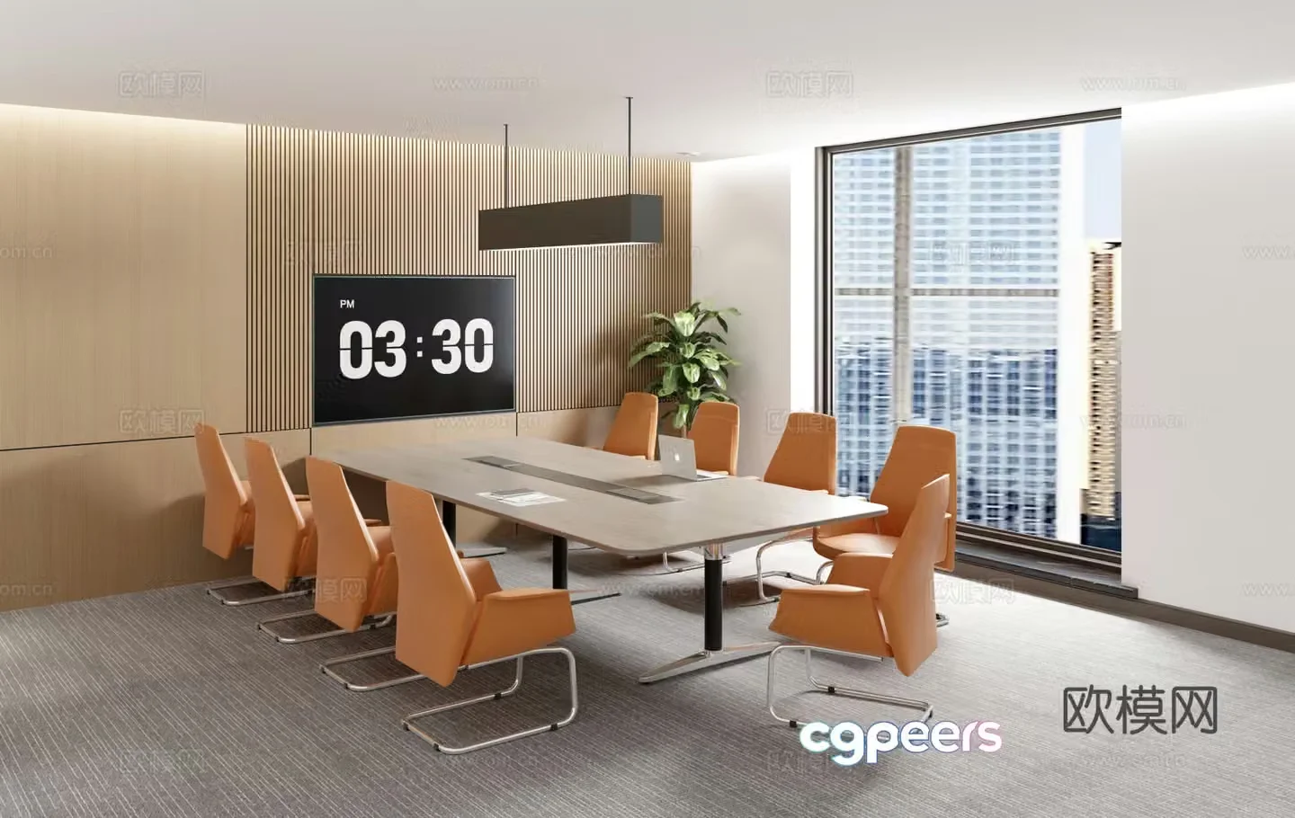 Modern guest reception video seminar room 3D model