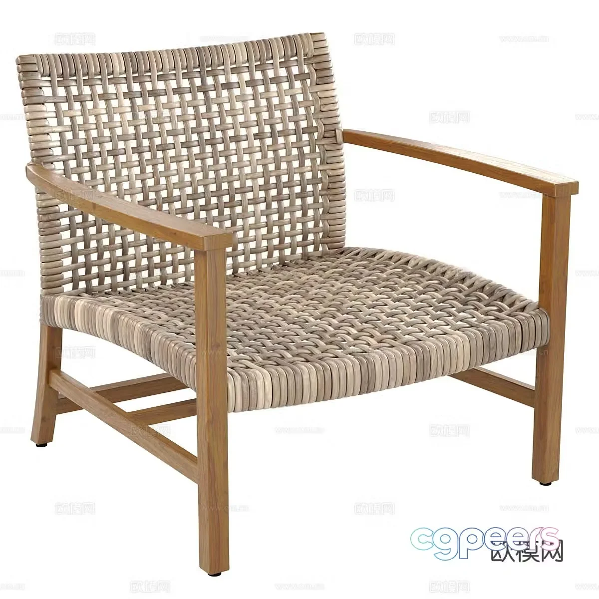 Outdoor chair rattan chair leisure chair 3d model