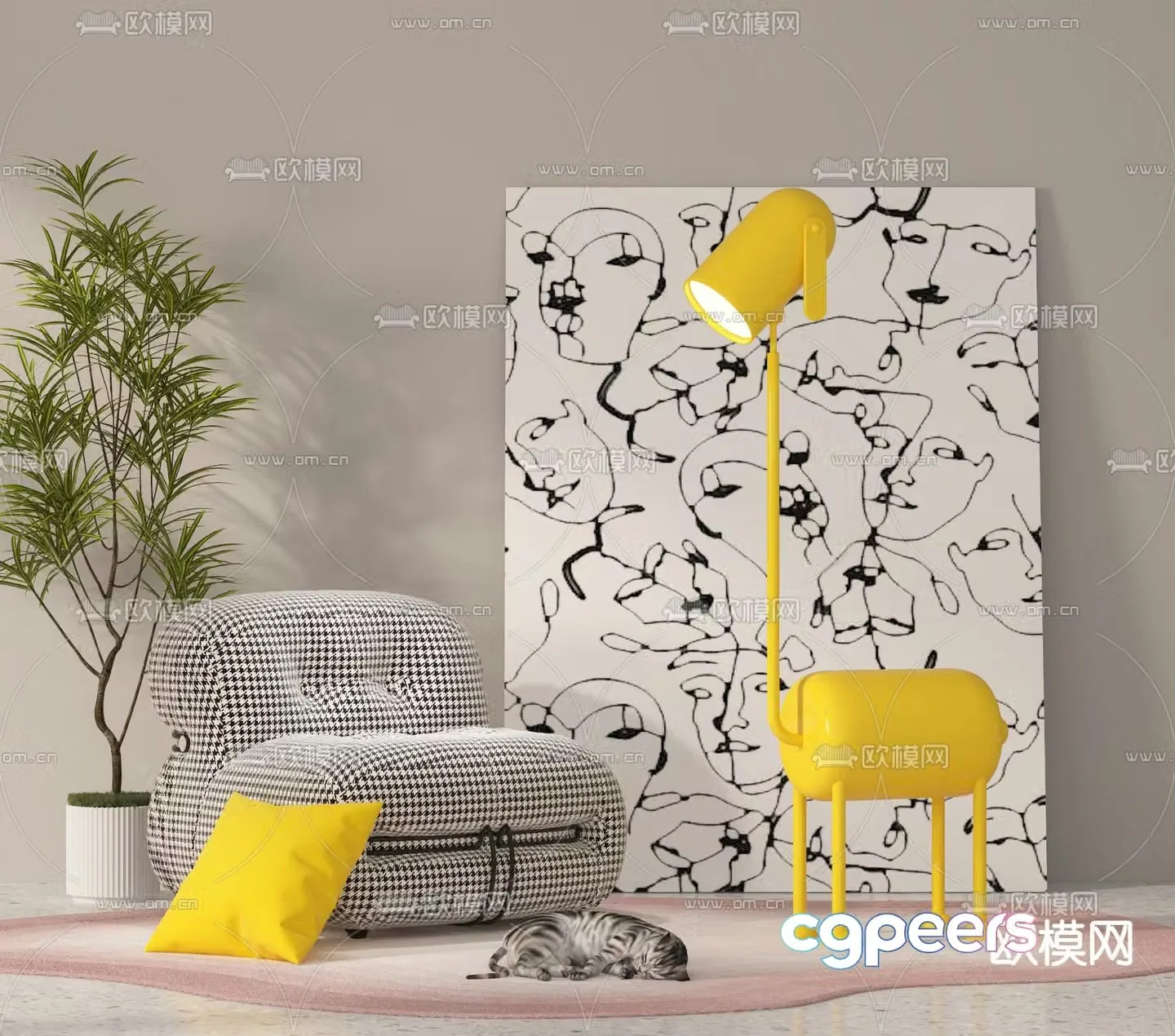 Single sofa 3d model