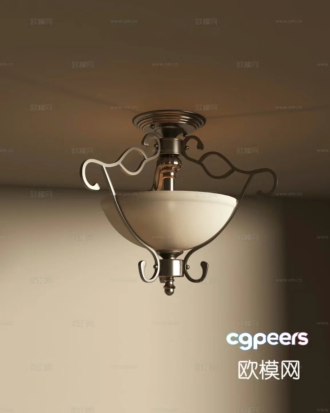 13 ceiling light French retro style ceiling light 3d model