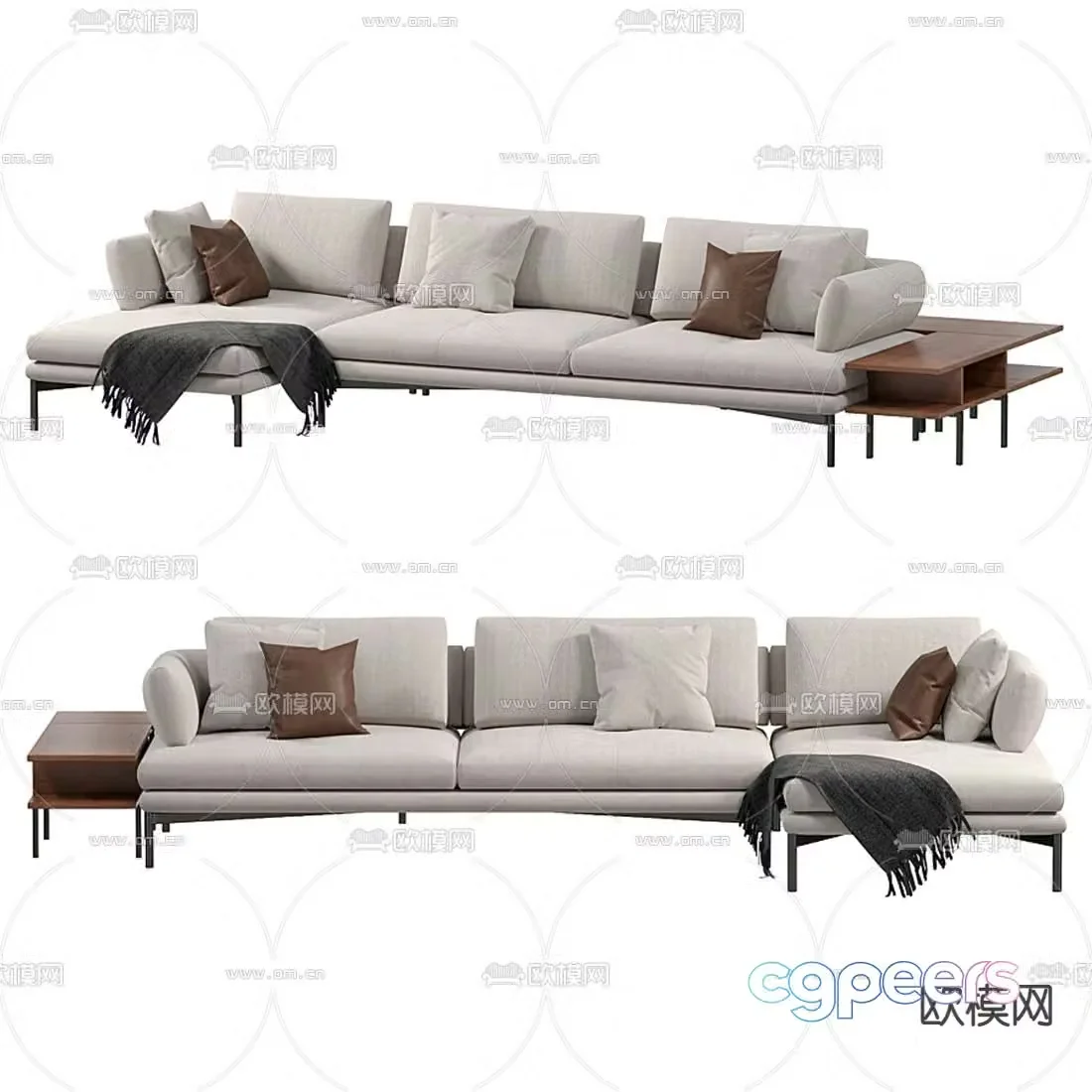 Bonaldo modern white corner sofa 3d model