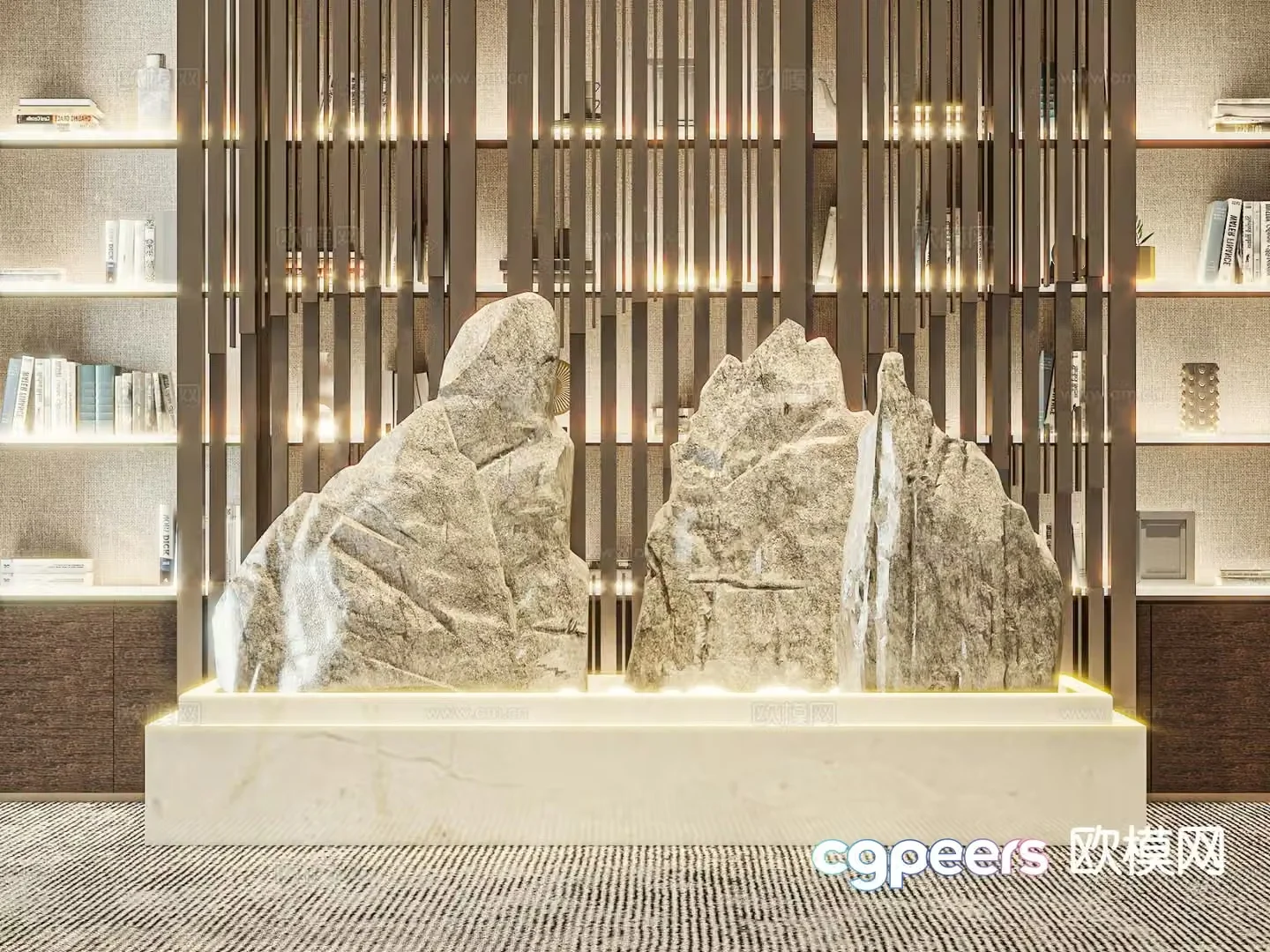 stone rockery landscaping 3d model