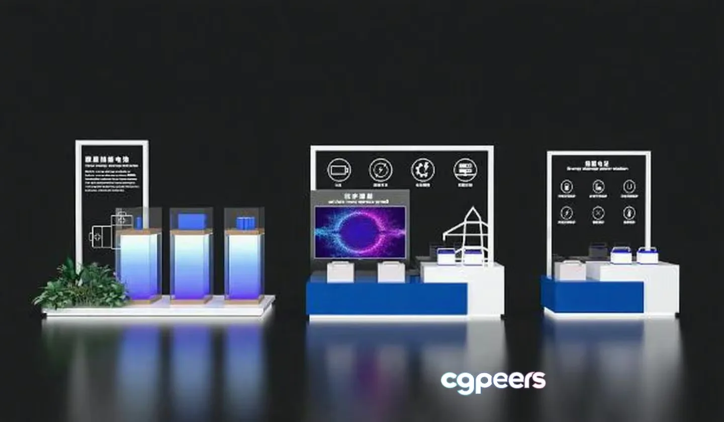 Modern Electronic Display 3D Model – 9284 – VRAY Render