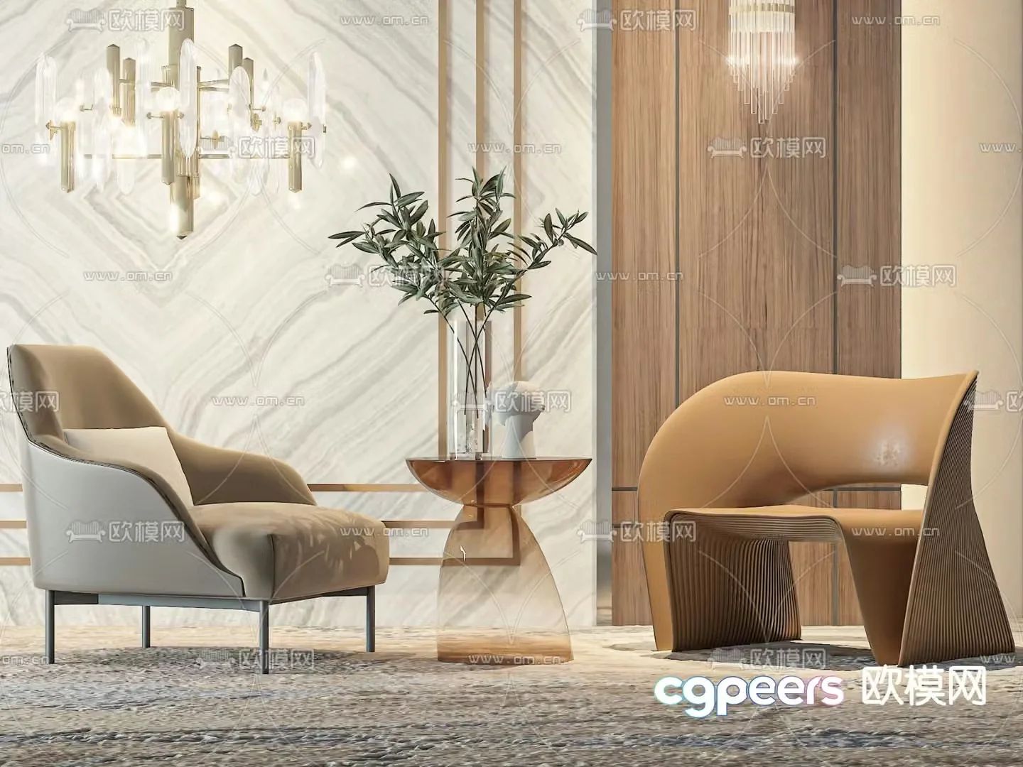 Modern chair leisure chair 3d model