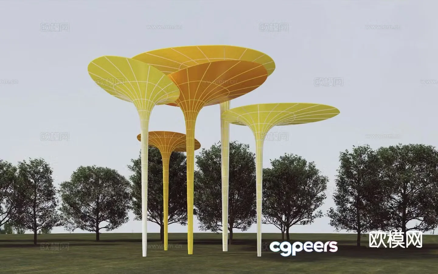 Modern park sculpture 3d model