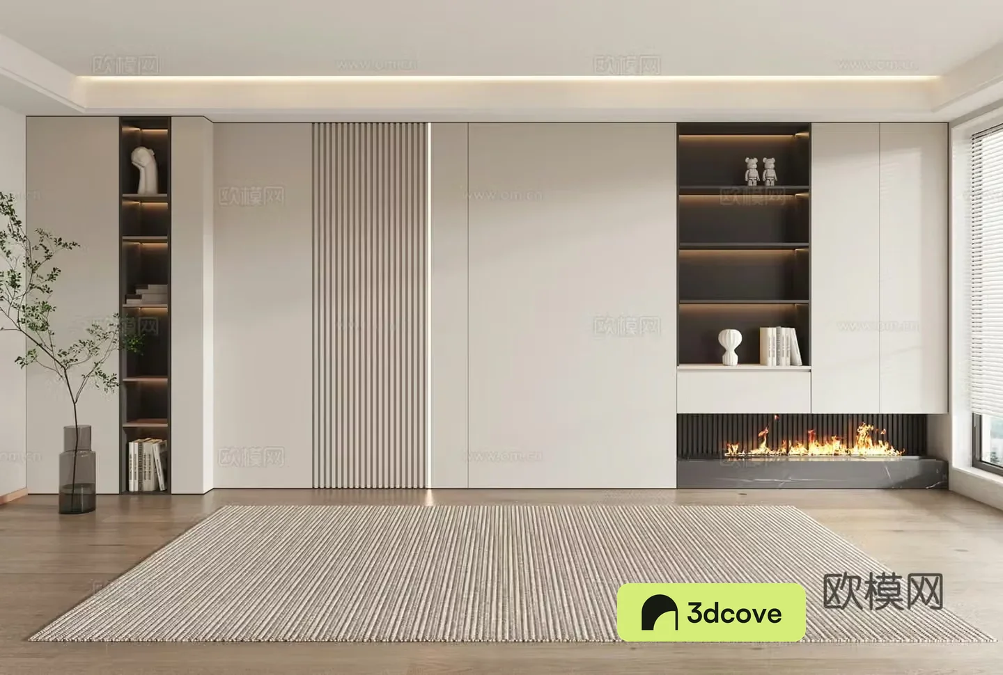 Modern sofa background wall Living room sofa background Wooden veneer background wall