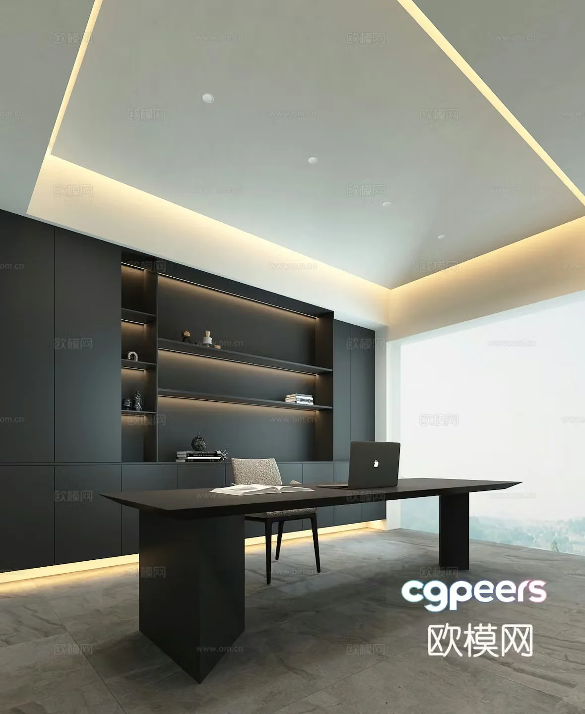 Modern study 3d model