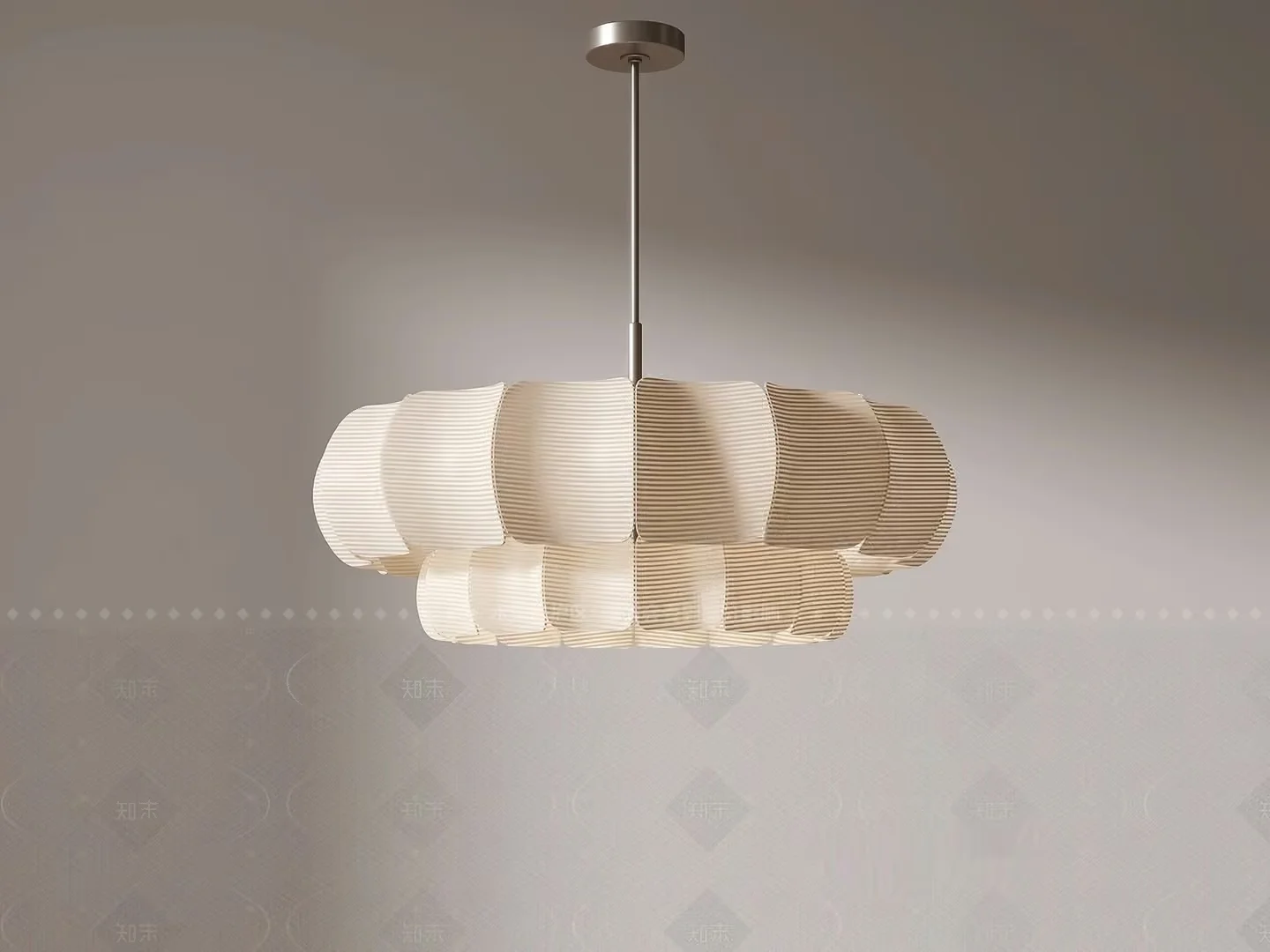 The Main Subject Is A White Lampshade With A Unique Design 3D Model – 5946 – VRAY Render