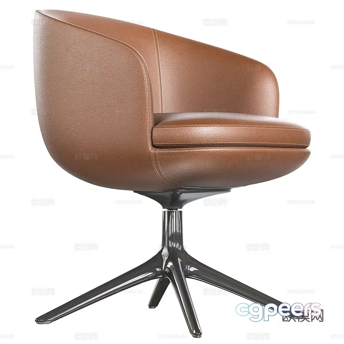 Modern Italian leather office chair 3d model