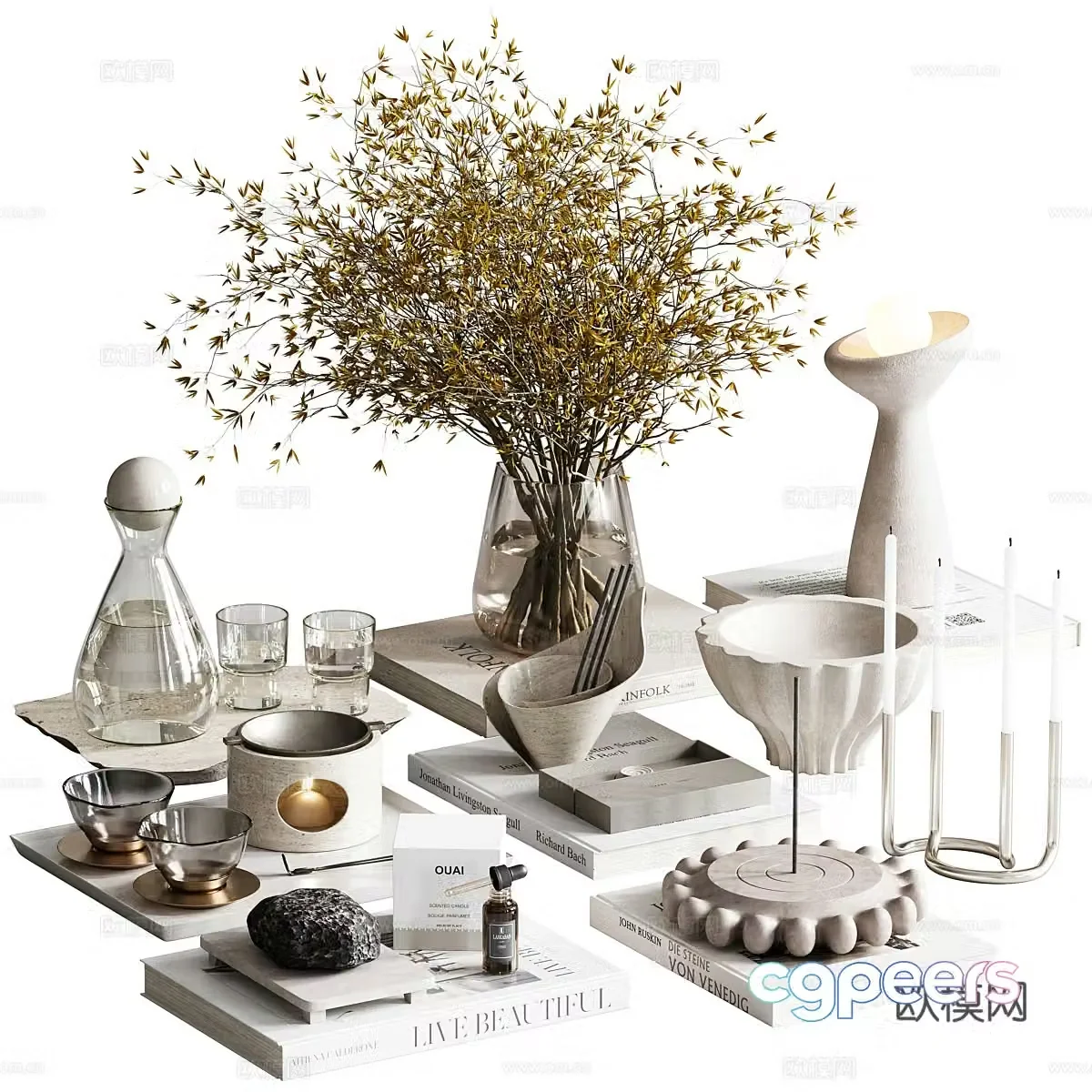 Modern light luxury jewelry ornament combination 3D model