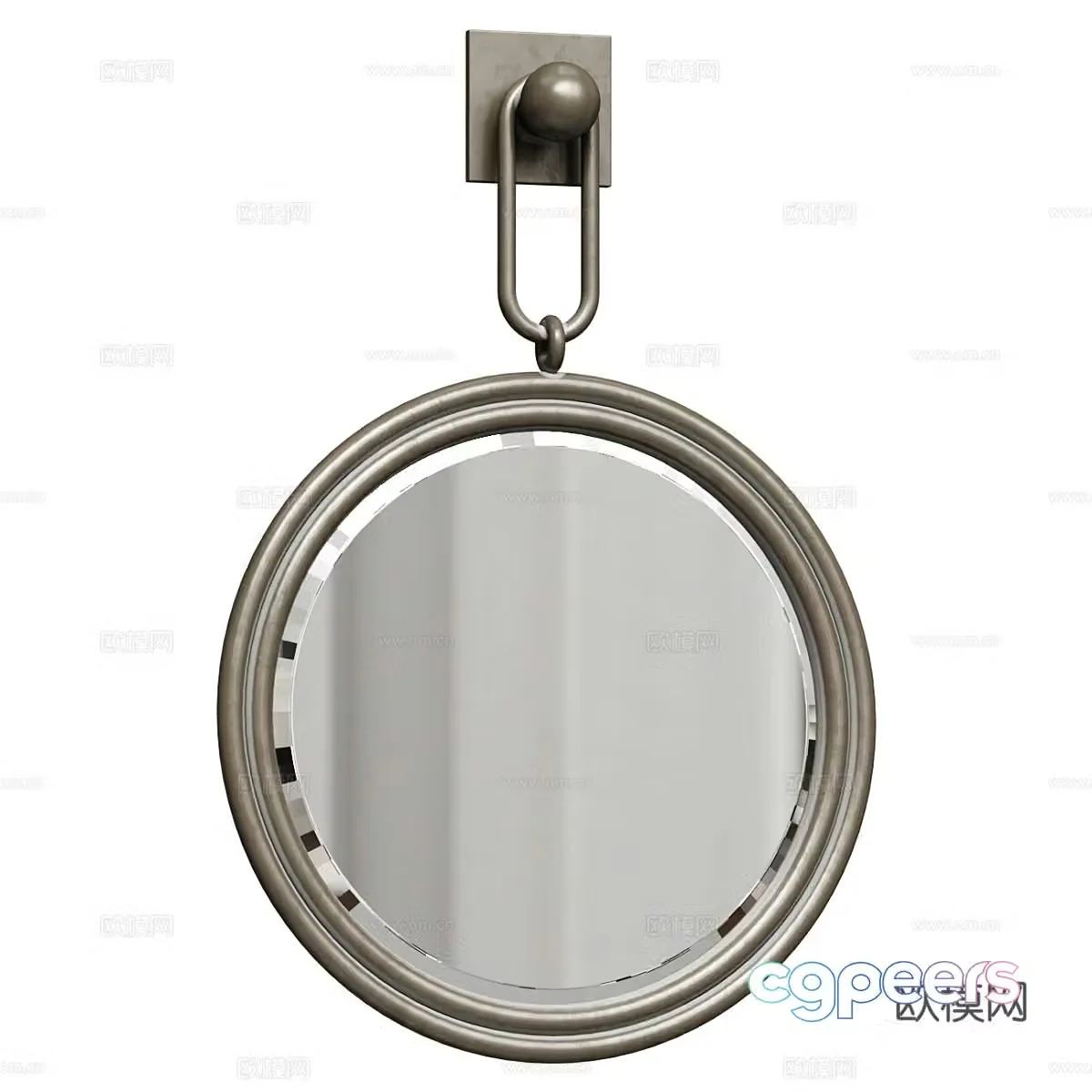 Modern round hanging mirror mirror 3d model