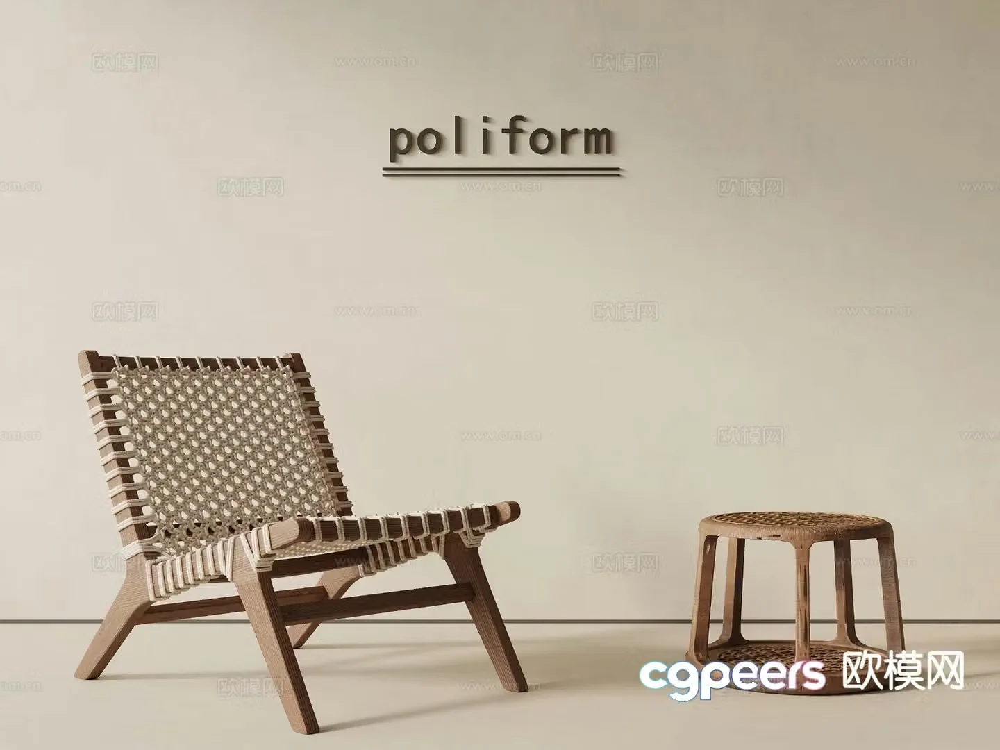 Medieval style chair leisure chair 3d model