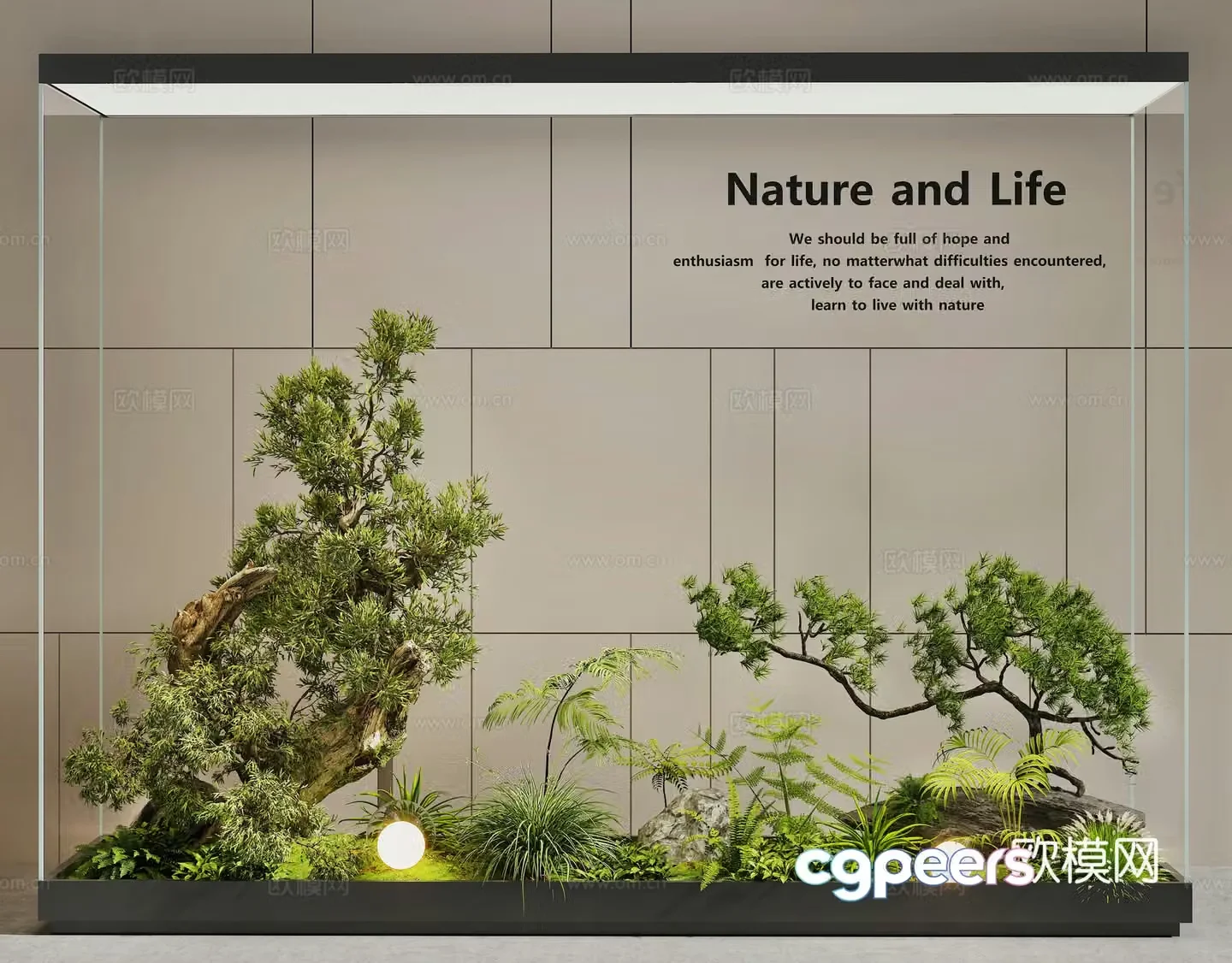 Modern interior landscape courtyard landscape plant pile landscape landscaping flower pond flower bed green plant combination 3D model