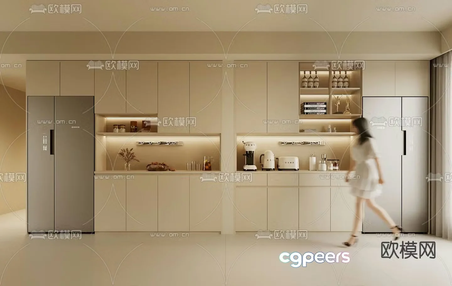 Modern wine cabinet cabinet sideboard 3d model
