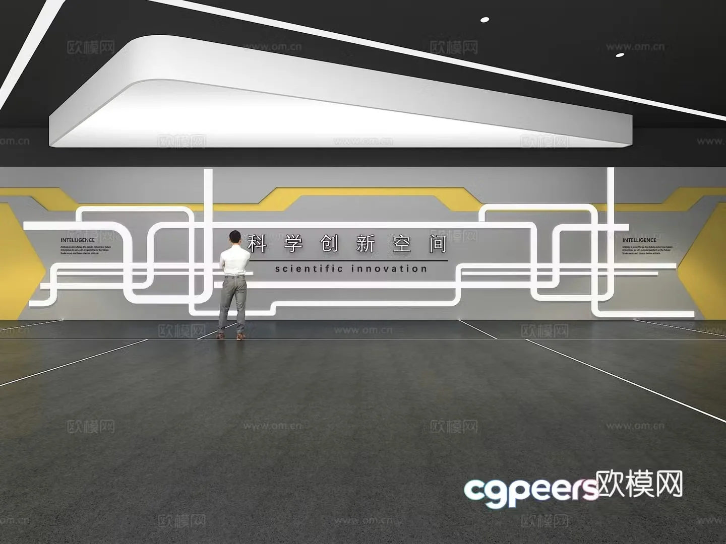 Cultural wall Corporate culture wall Display wall Theme wall Exhibition hall Campus culture Corridor 3D model