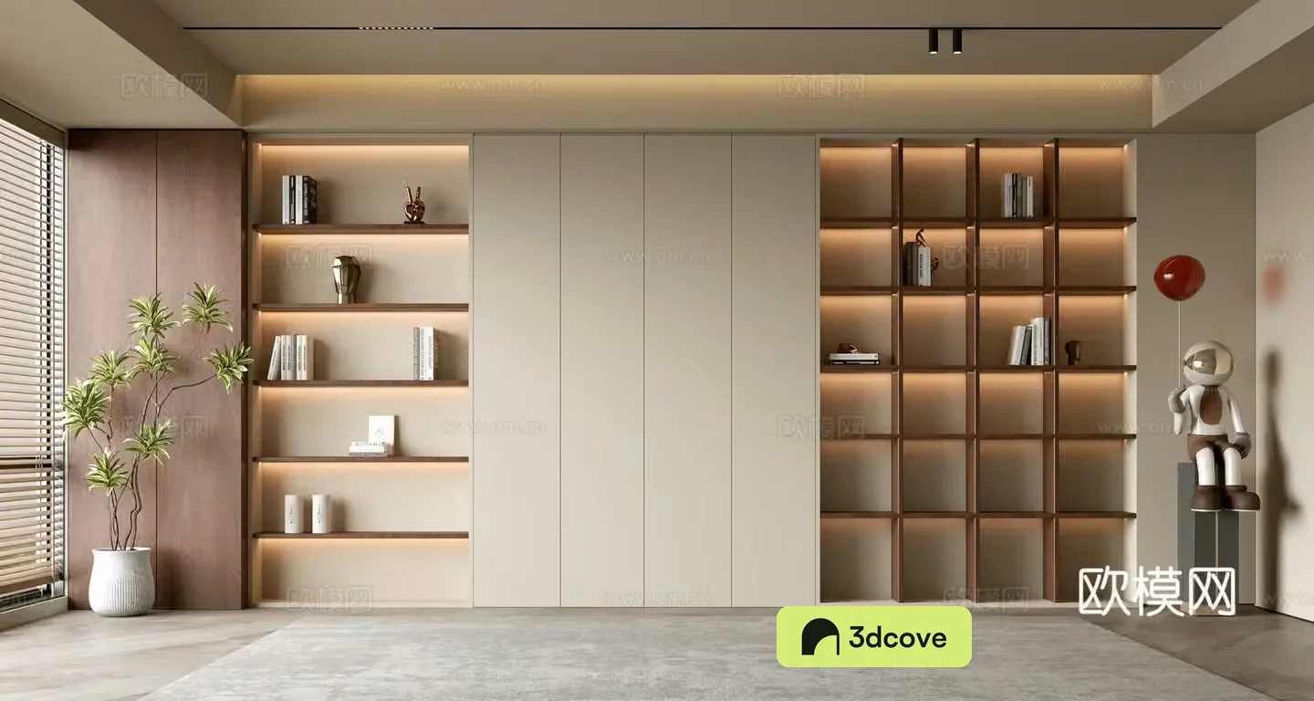 Modern background wall bookcase Living room background wall Bookcase background wall