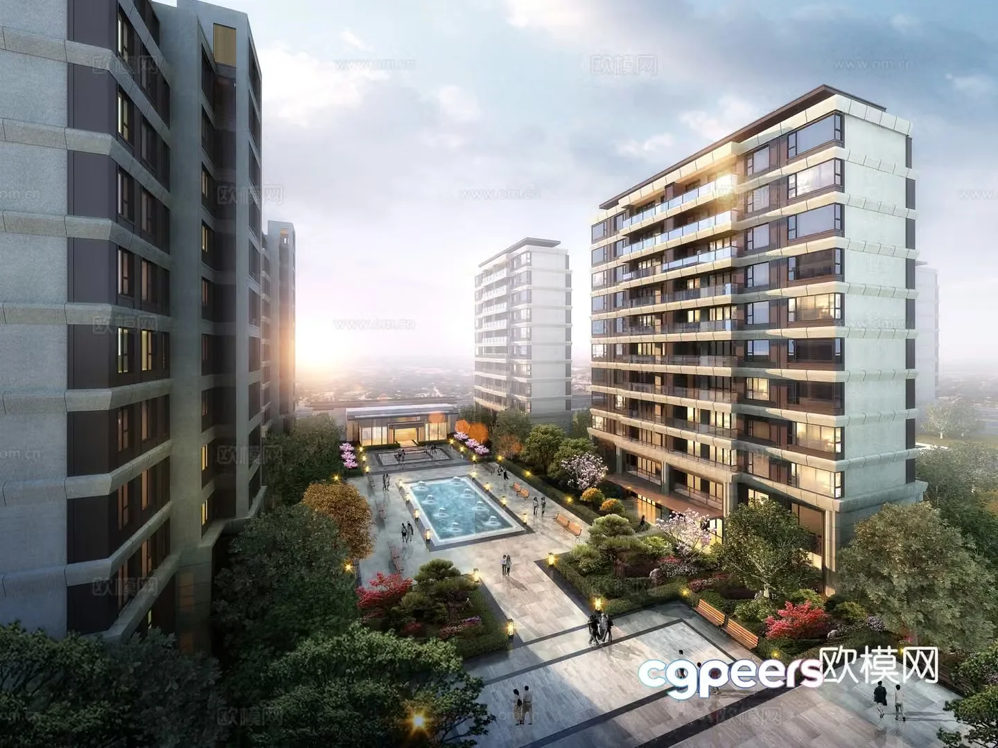 Residential building exterior 3d model