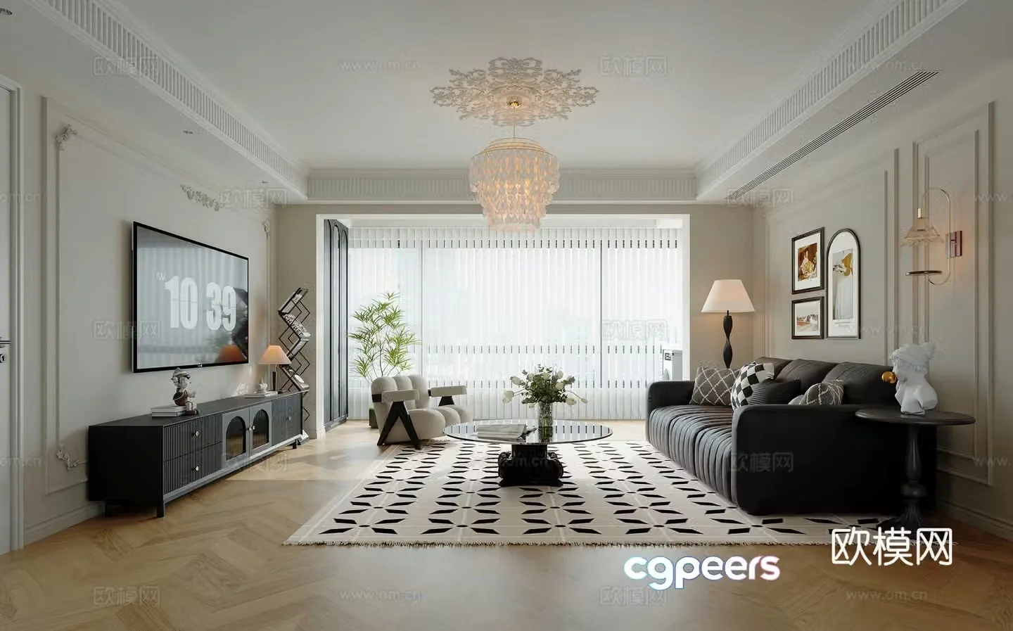 French living room 3d model