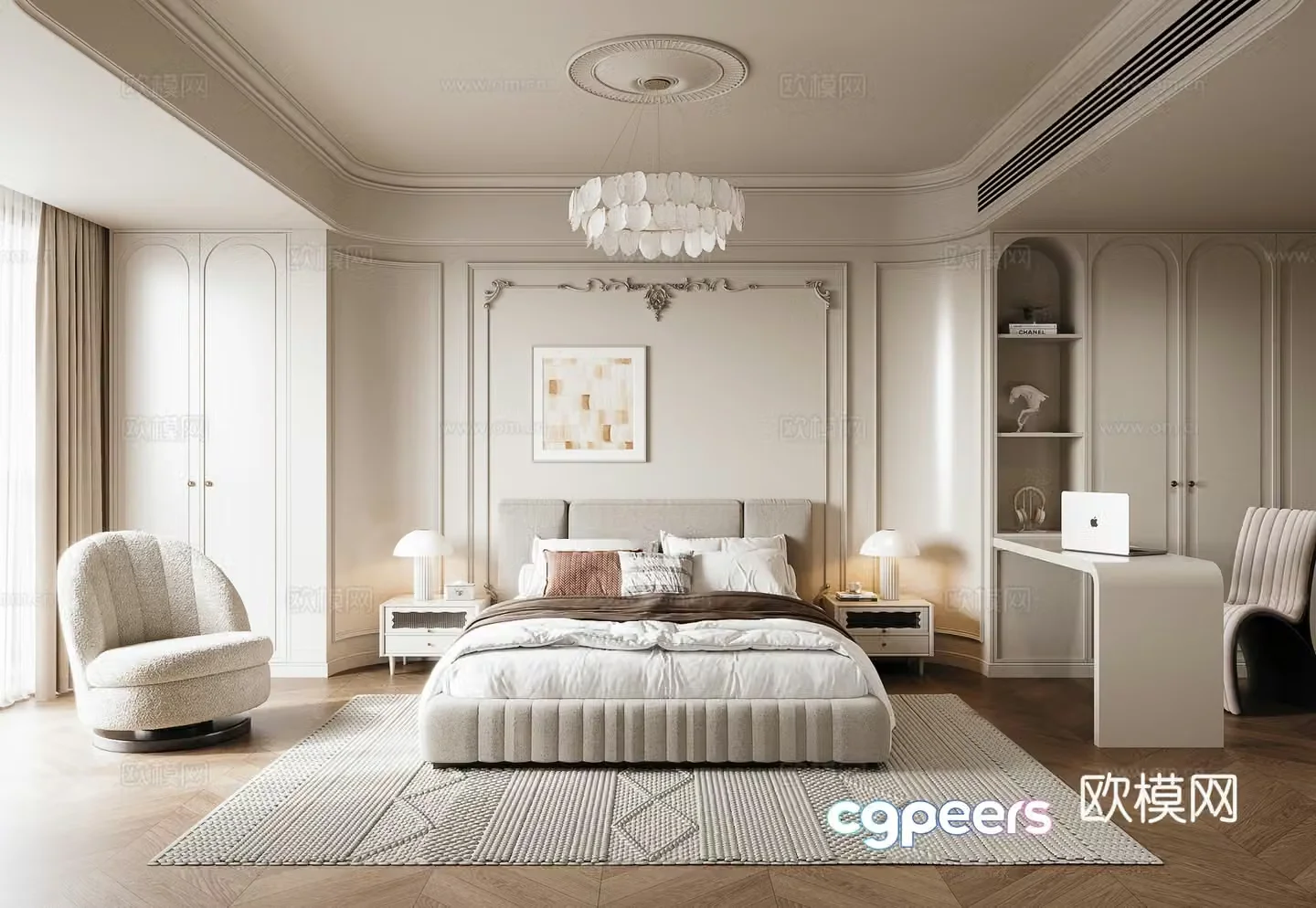 French bedroom master bedroom 3d model