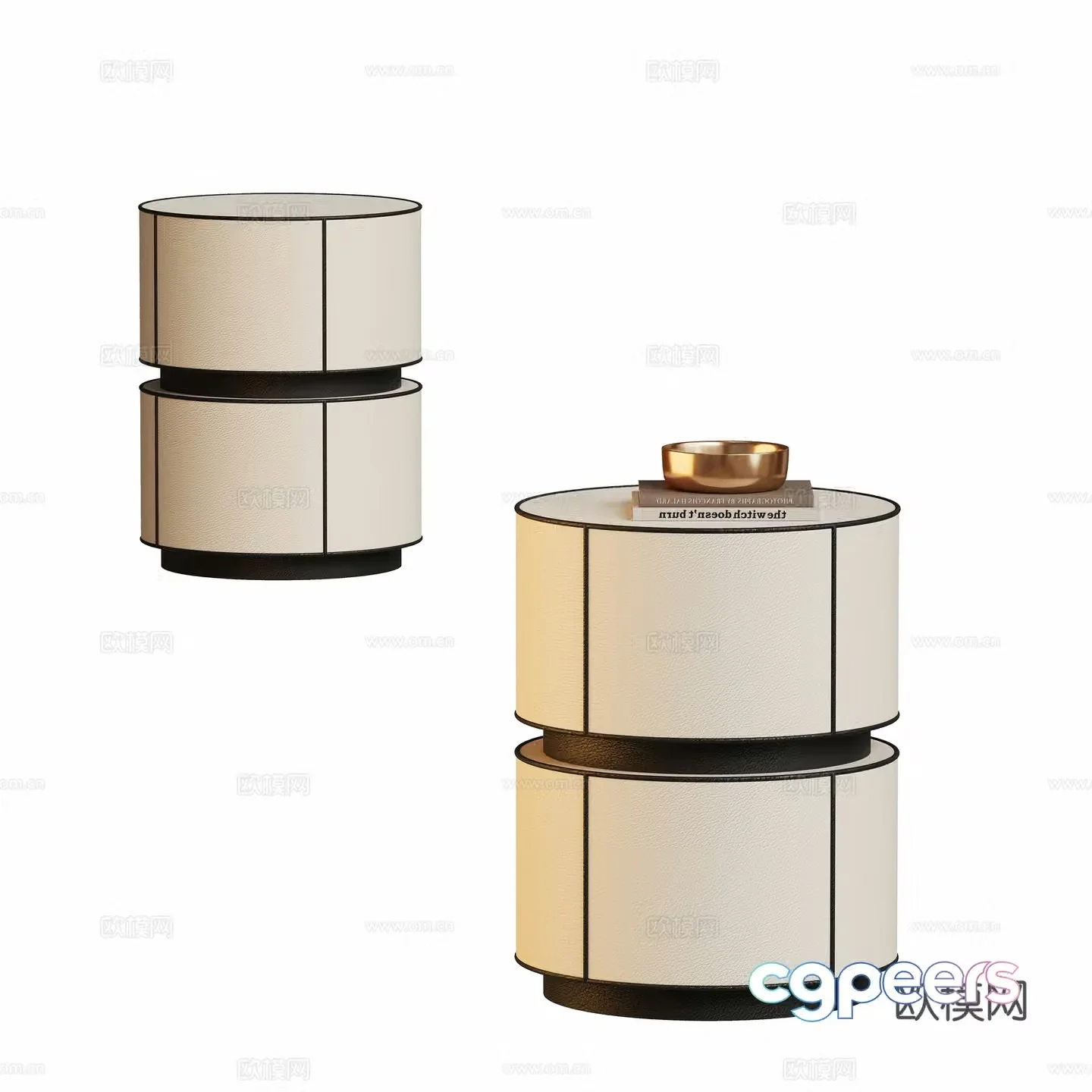 Modern round bedside table 3D model
