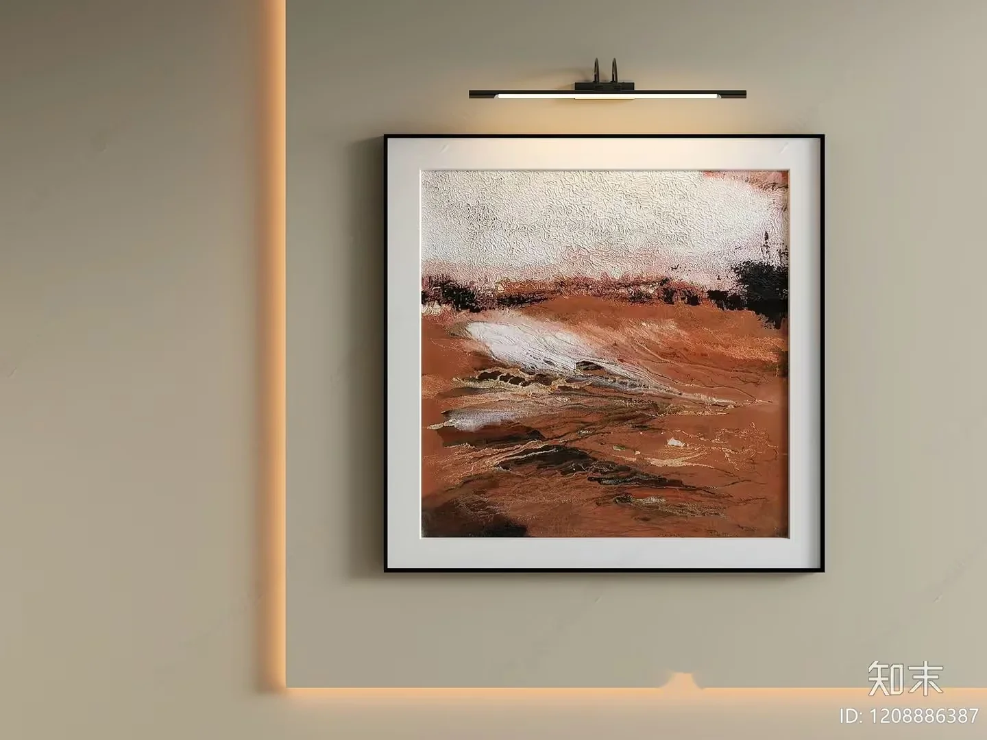 Abstract Painting With A Modern Frame 3D Model – 21677 – VRAY Render