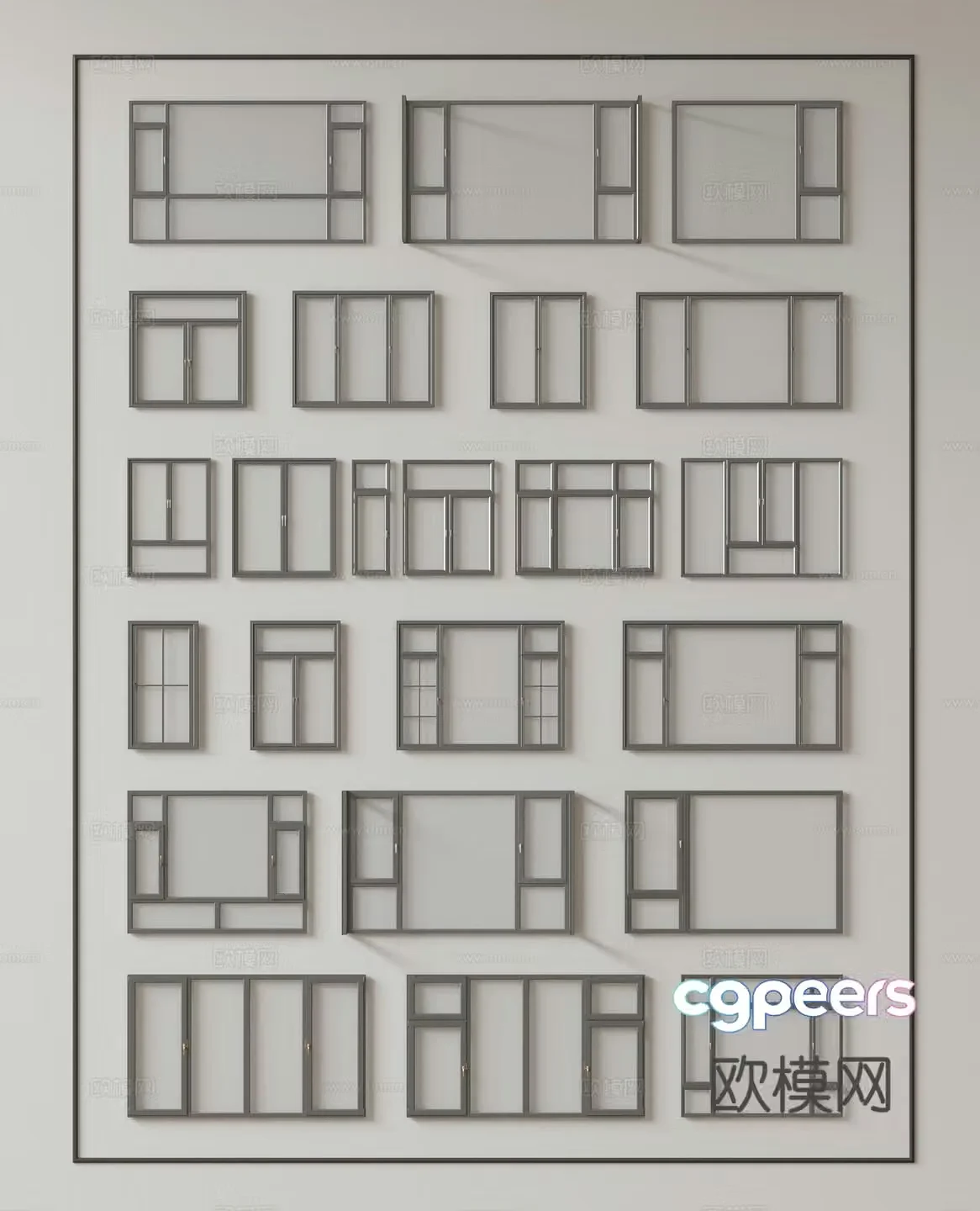 Modern window combination window glass window floor-to-ceiling window balcony window bay window bedroom window sliding window 3D model