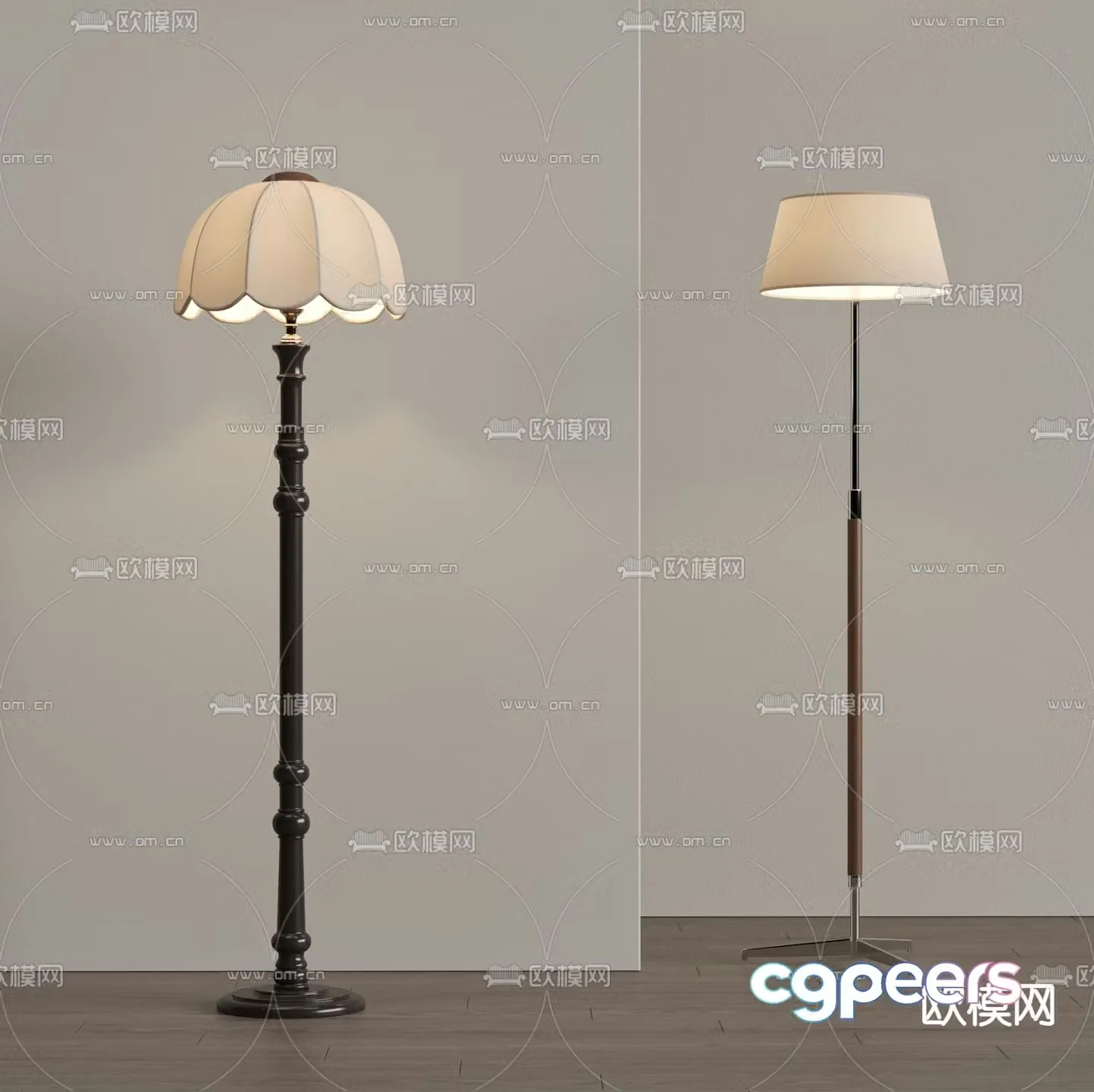 Medieval style floor lamp 3d model