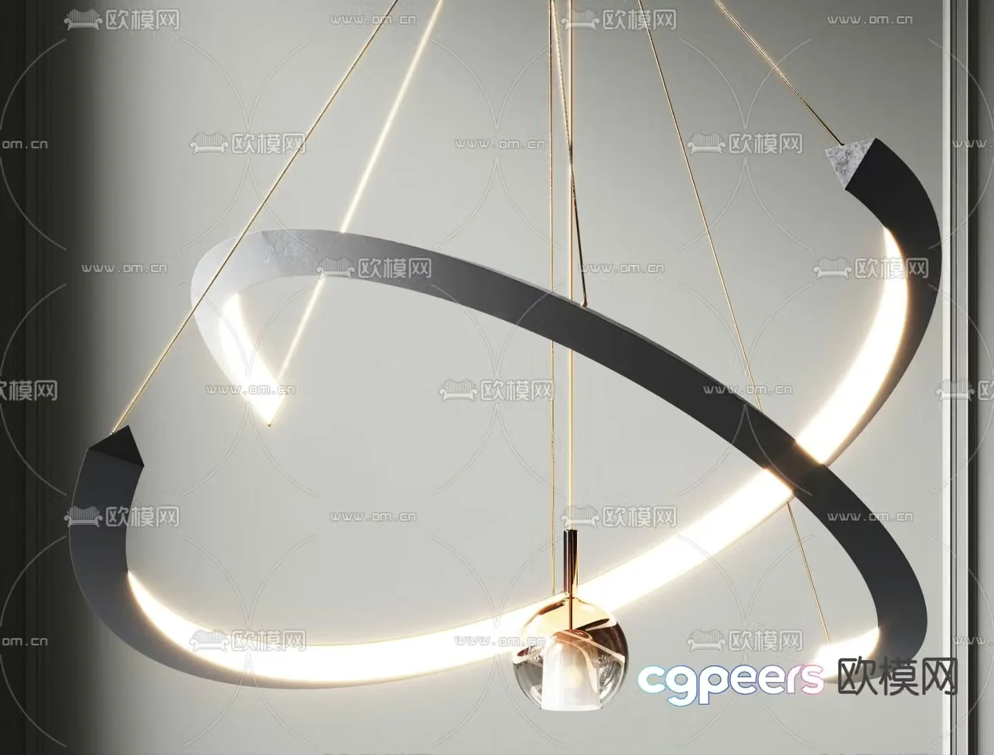 Hall chandelier Ring chandelier 3d model