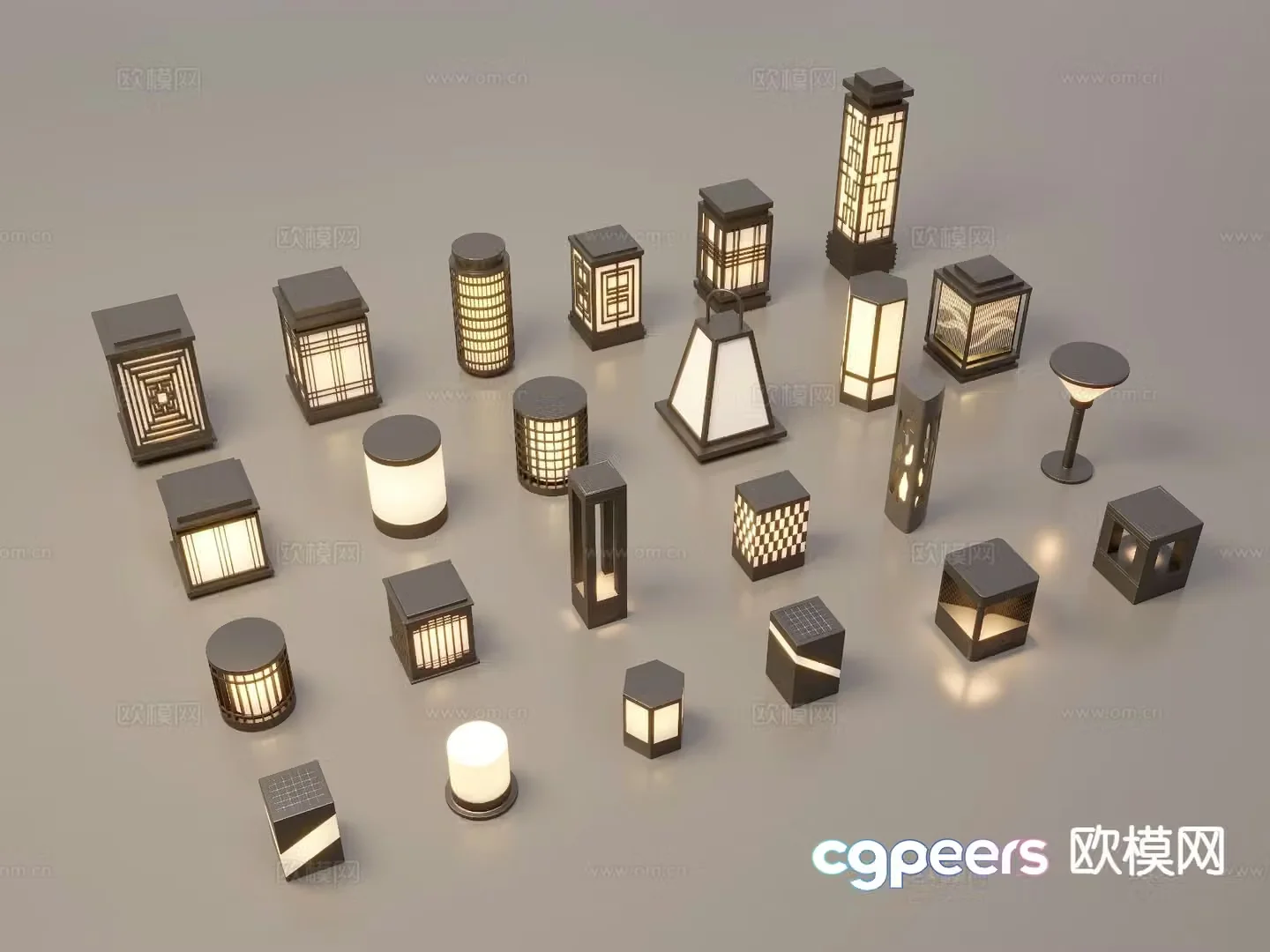 Chinese style landscape lamp lawn lamp garden lamp outdoor lamp 3d model