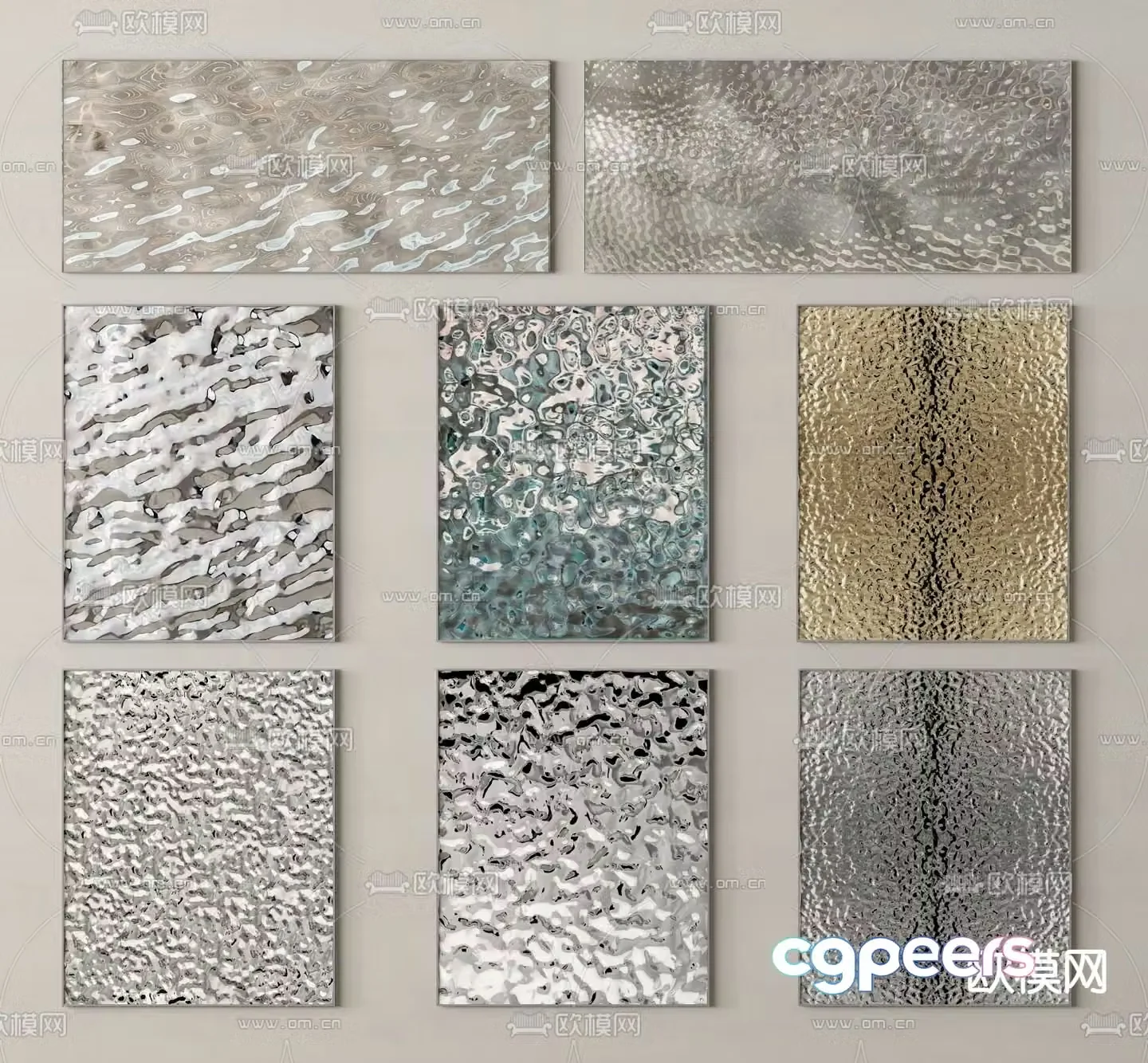 Wall panel water corrugated board stainless steel plate 3D model