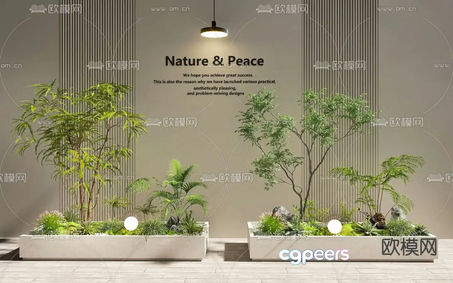 Indoor landscape courtyard landscape sketch 3d model