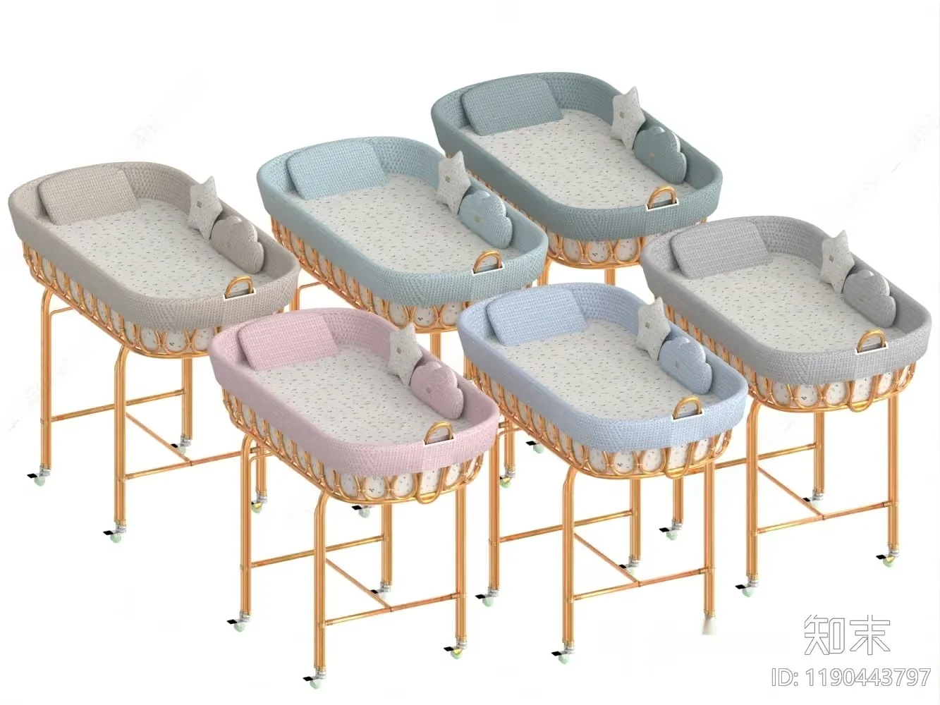 Cozy Baby Cribs 3D Model – 7065 – VRAY Render