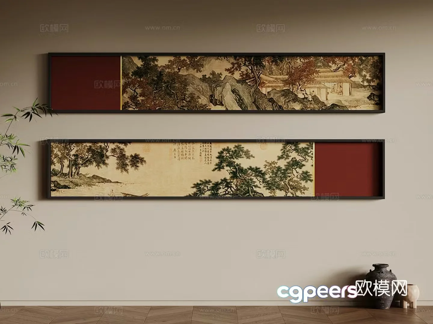 Decorative paintings Middle style decorative painting 3d model
