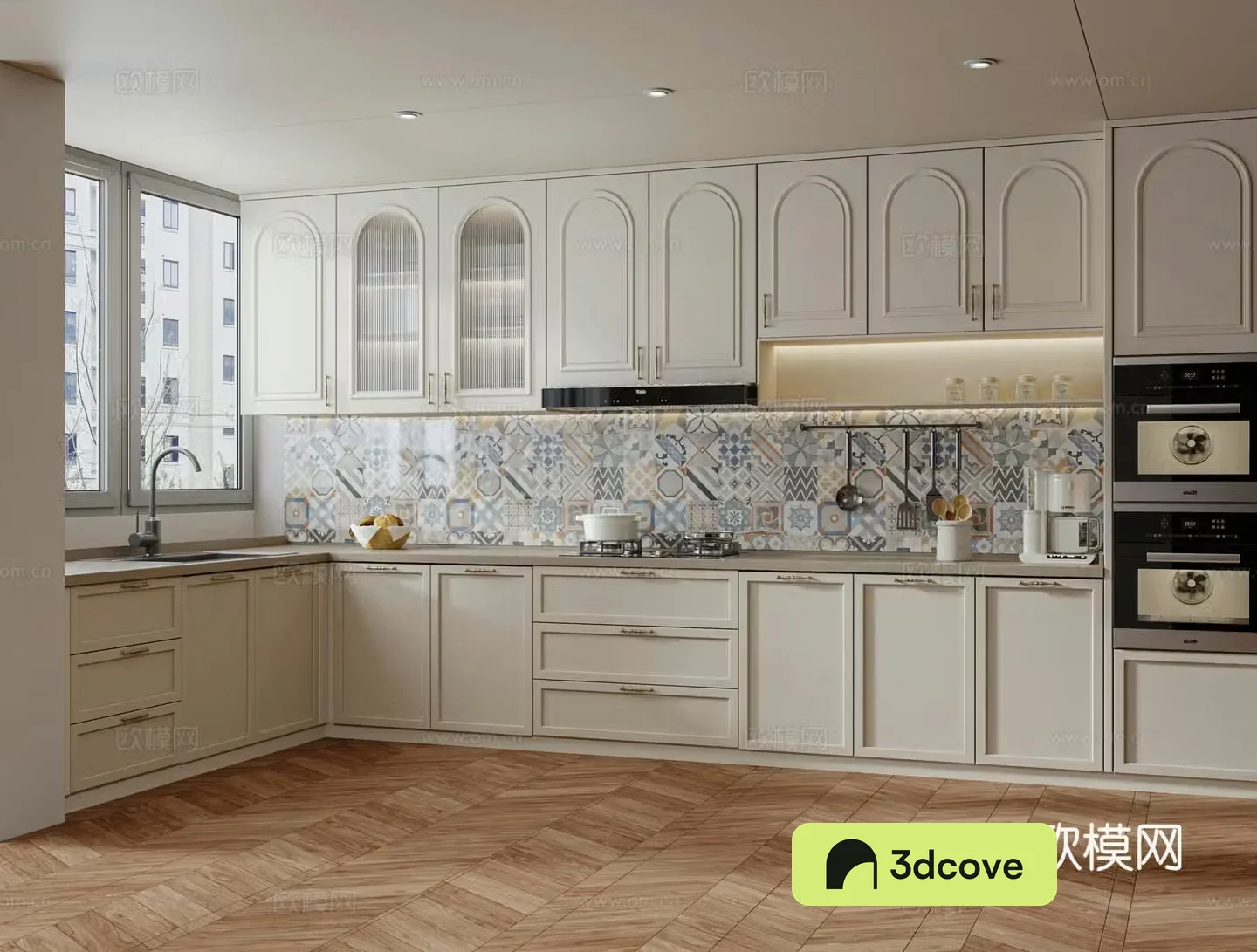 Retro enclosed kitchen