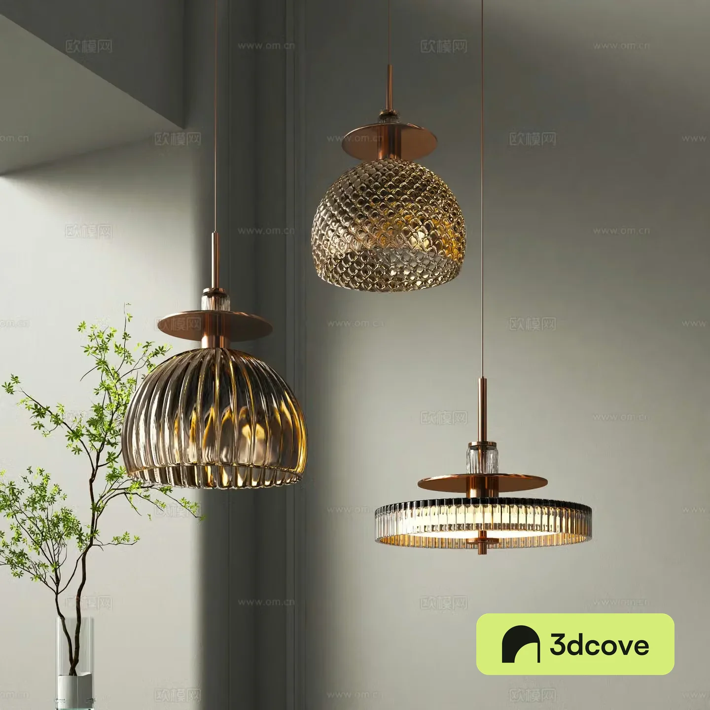 Light luxury glass chandelier