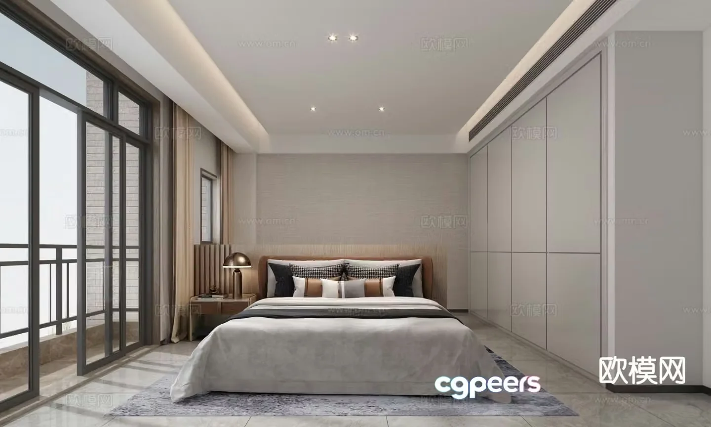 Modern bedroom master bedroom 3d model