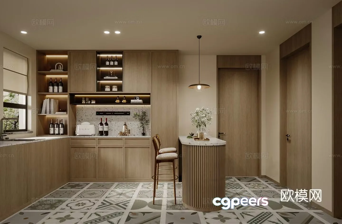 Kitchen bar 3d model