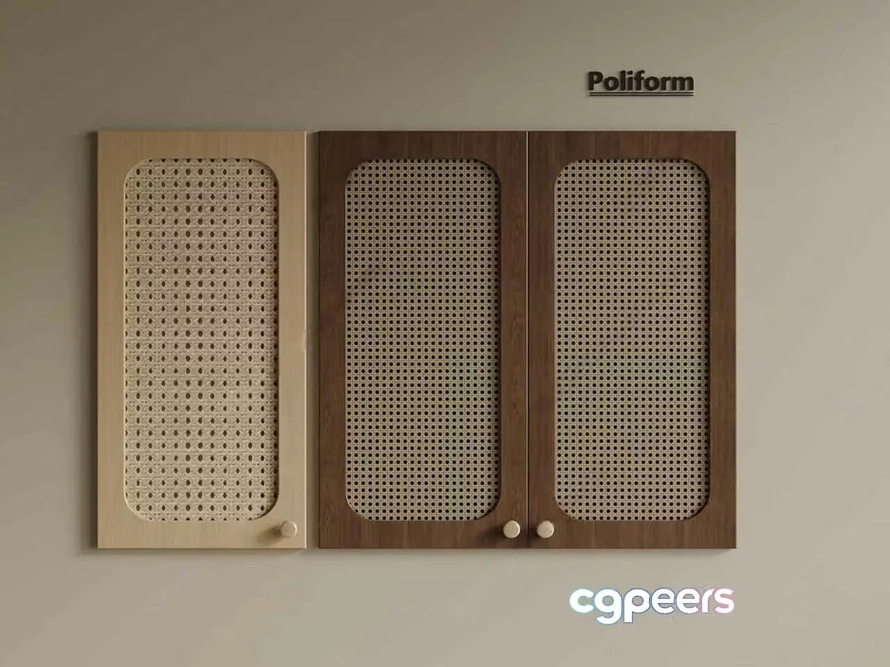 Poliform Cabinet Doors 3D Model – 3221 – VRAY Render