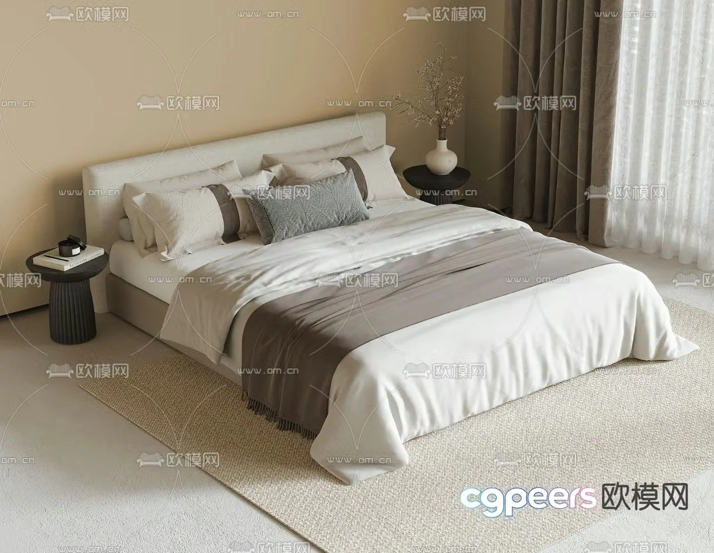 Double bed 3d model