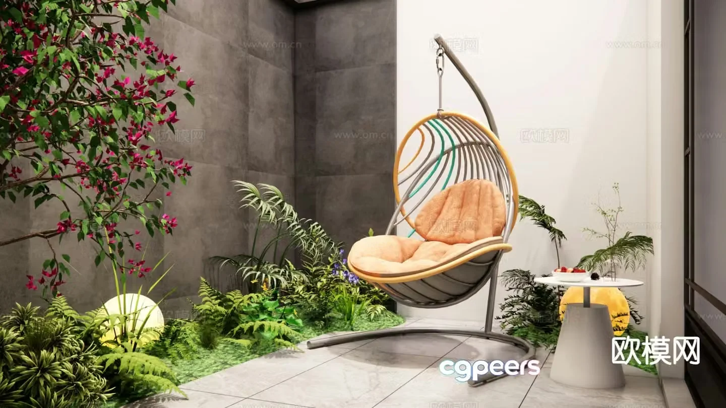 Outdoor chair hanging chair swing hanging chair 3d model