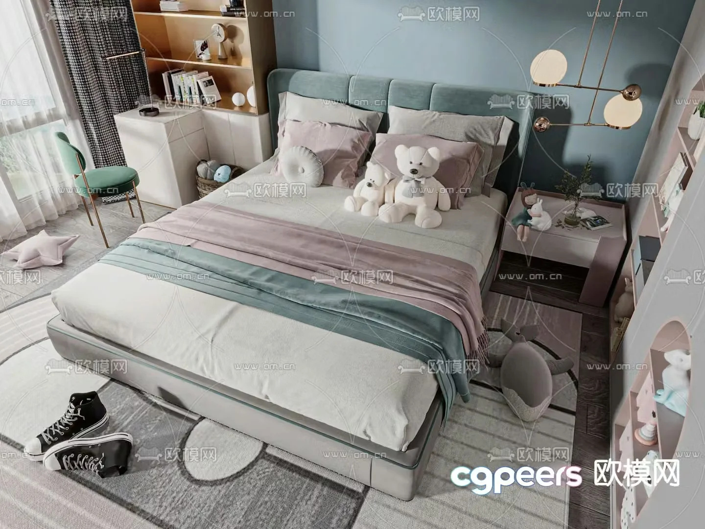 Modern children’s bed 3d model
