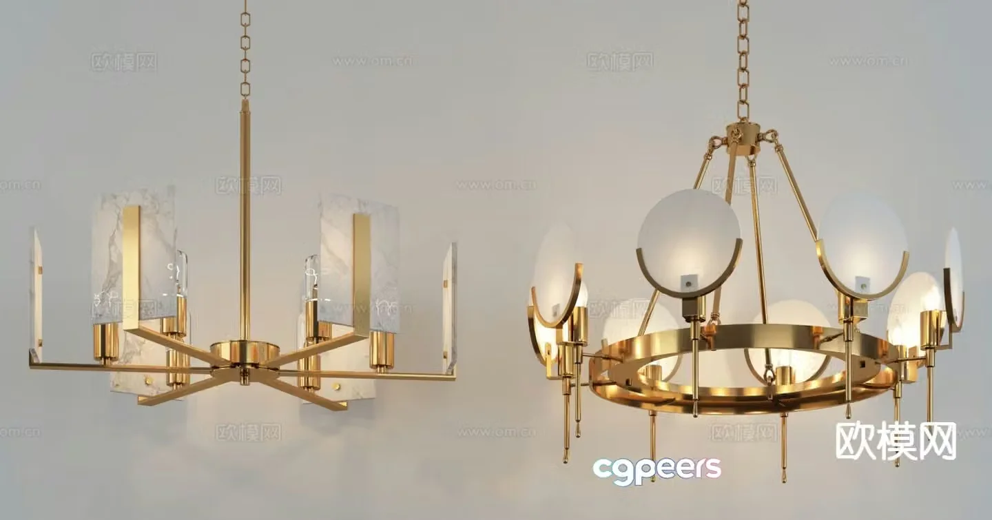 Light luxury chandelier multi-head chandelier 3D model