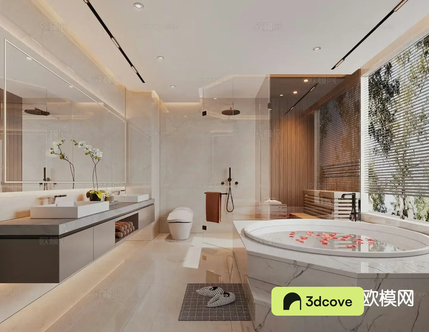 Modern master bathroom