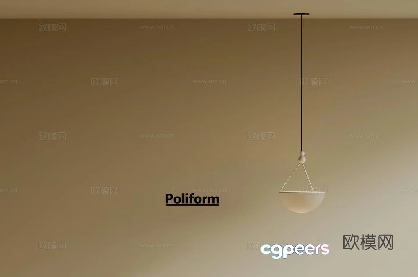 Modern Cream Style Chandelier 3d Model