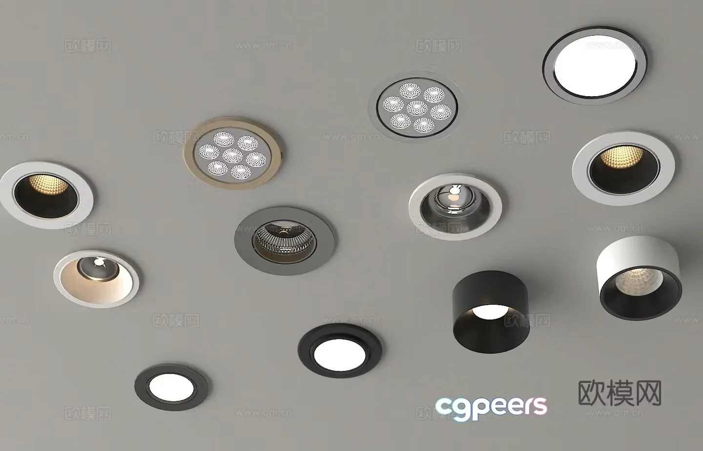 Spotlight Downlight Bull Eye Lamp 3D Model
