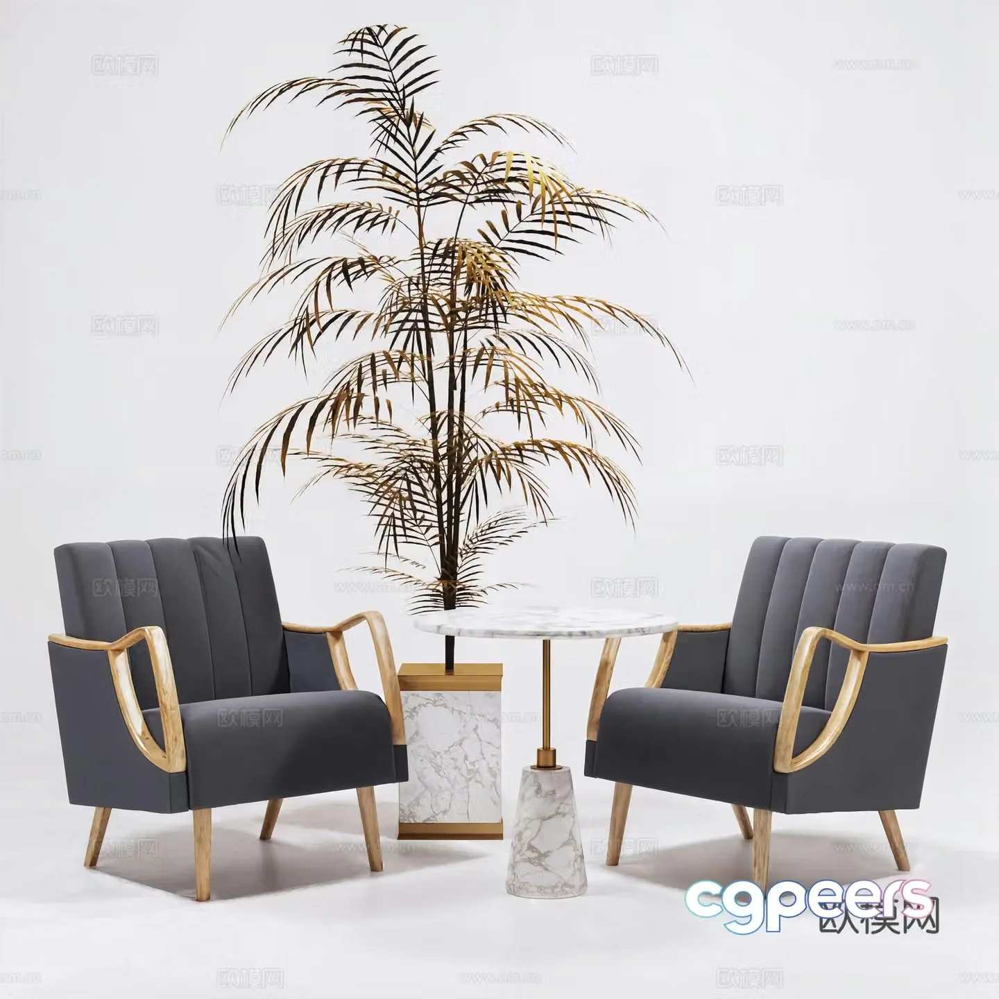 Modern leisure chair cloth chair book chair single chair 3d model