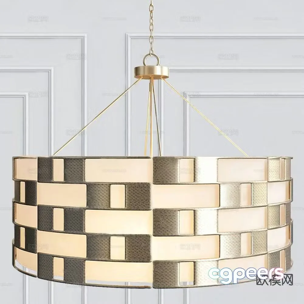 Light luxury chandelier hotel chandelier 3d model